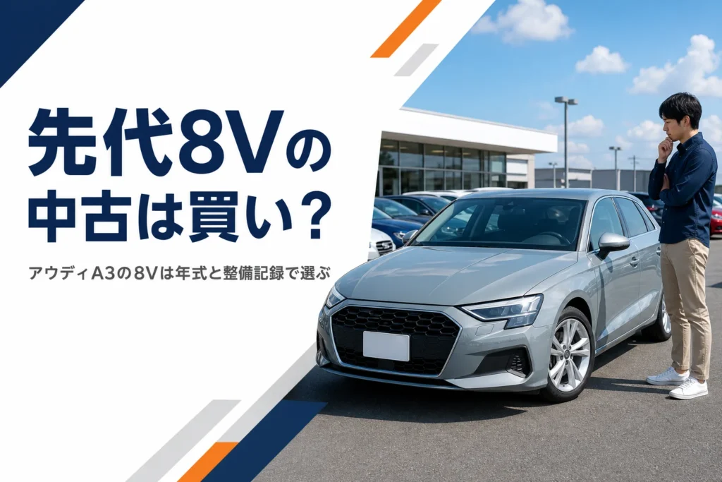 中古車店に並ぶ先代のアウディA3 Sportback