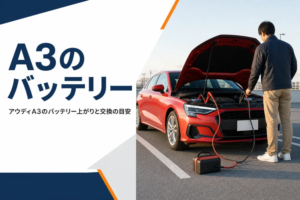 ボンネットを開けた車とブースターケーブルのイメージ