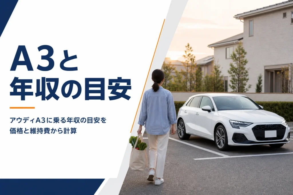 住宅街の駐車場に止まったアウディA3 Sportback
