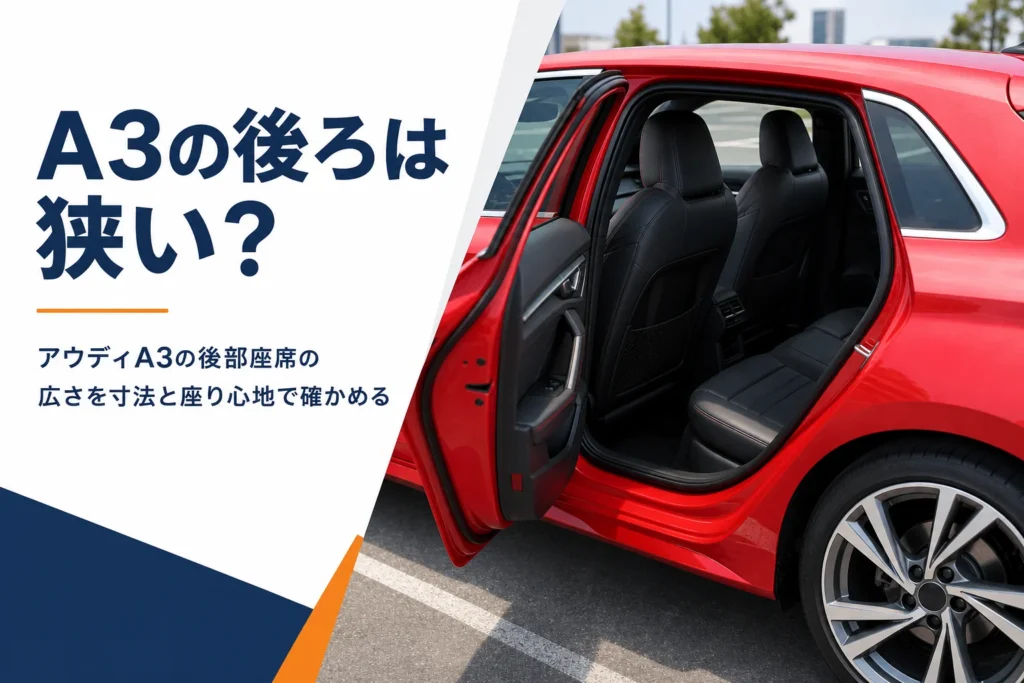 アウディA3の後部座席と足元のスペースのイメージ