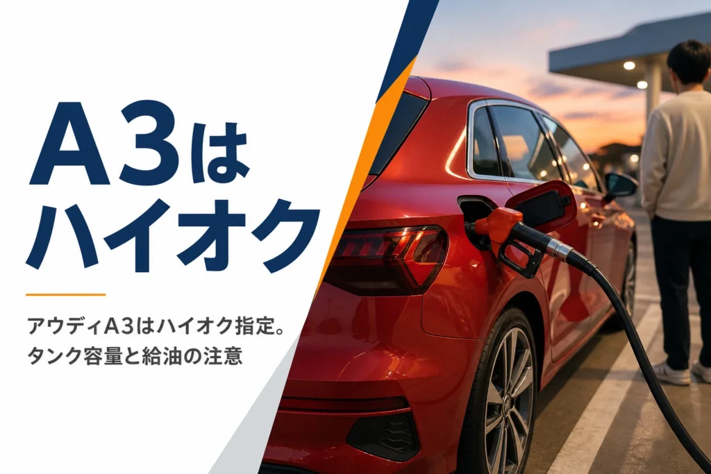 ガソリンスタンドで給油中のコンパクトハッチバックのイメージ