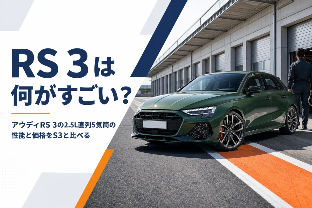 サーキットに止まる高性能コンパクトハッチバックのイメージ