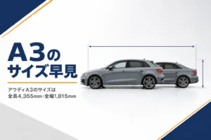 アウディA3のスポーツバックとセダンのサイズのイメージ