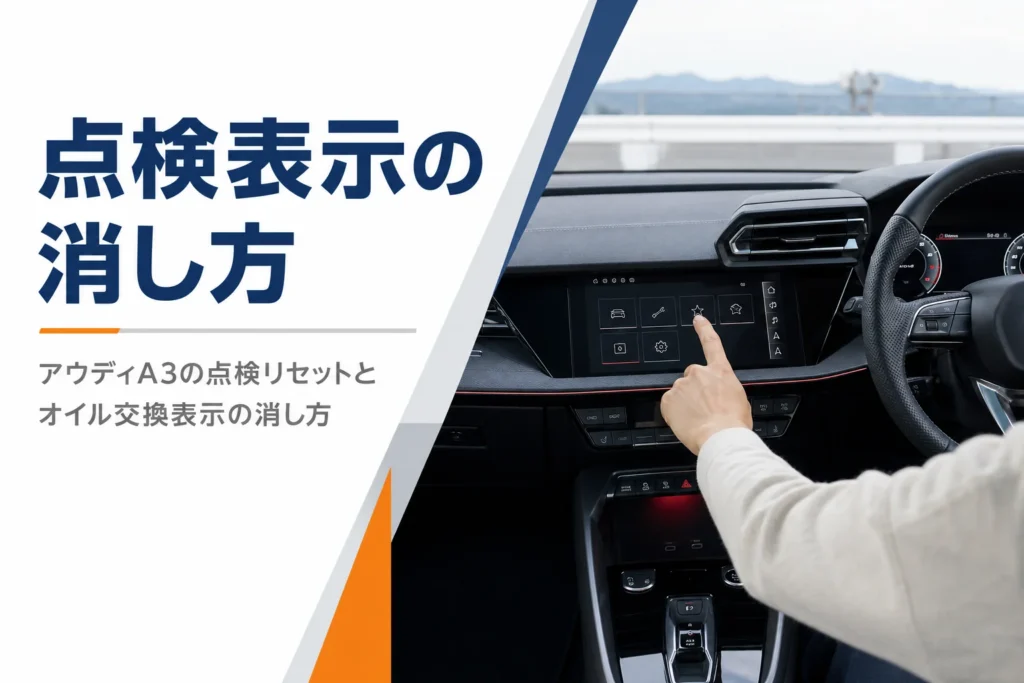 車のタッチスクリーンで設定メニューを操作しているイメージ