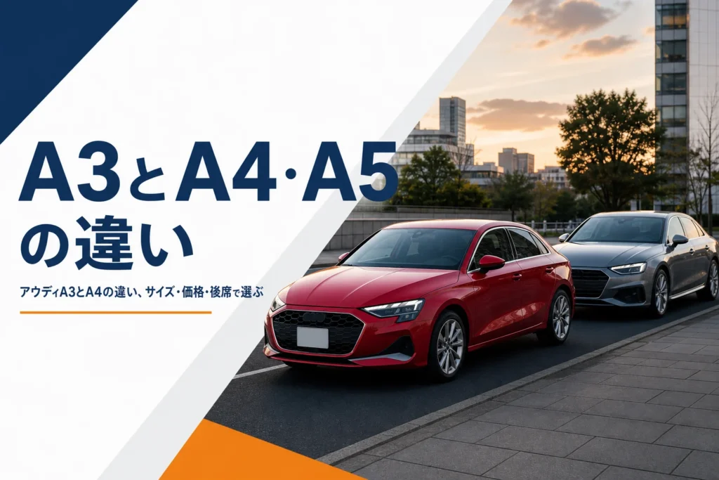 街路に止まったコンパクトセダンと中型セダン